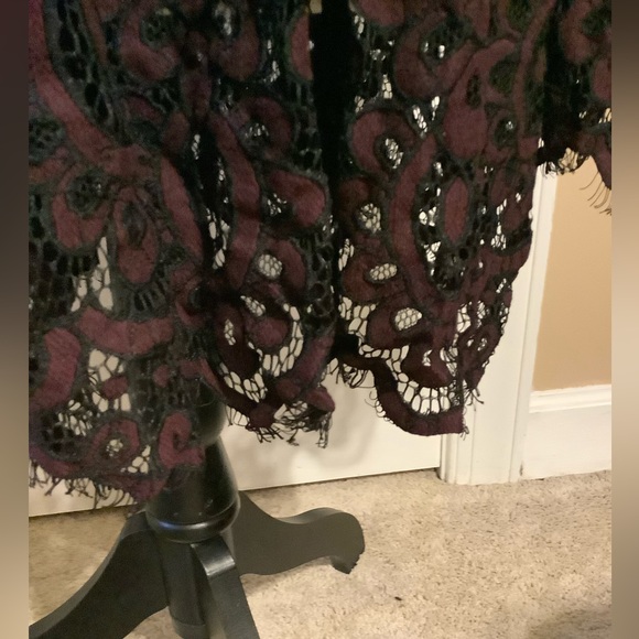 Lacy Maroon and Black Shirt - Picture 4 of 5